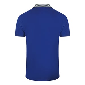 Cavalli Class Gestreepte Kraag Irisblauw Poloshirt