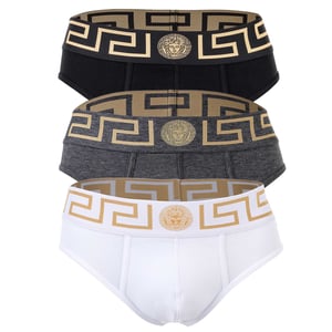 Versace Onderbroeken Tri-Pack Jersey Topeka Bi-Stretch Katoen Organisch Nieuw Logo Boxershort