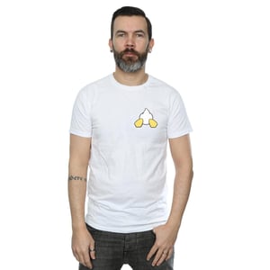 Disney Heren Donald Duck Rugzijde Borstprint T-Shirt (Wit)