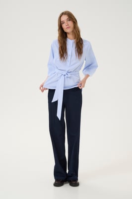 Blouse met korte mouwen Loose fit blue white