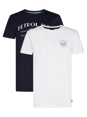 Petrol Industries - 2-pack Basis T-shirt Ronde Hals Riviera Jongens - Divers