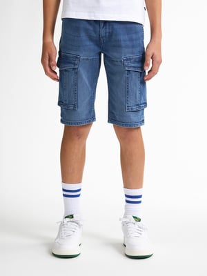 Petrol Industries - Jongens Torino Cargo Short Denim Aventura - Blauw