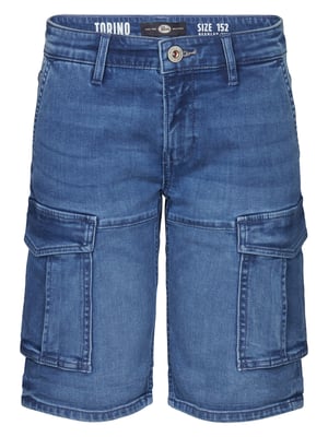 Petrol Industries - Jongens Torino Cargo Short Denim Aventura - Blauw