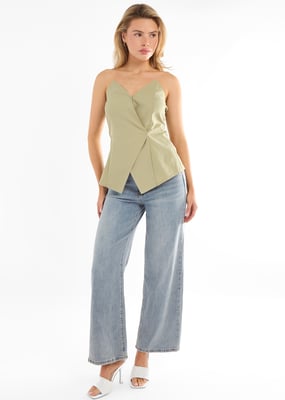 Sage Lange Asymmetrische Bandeau Korset Top