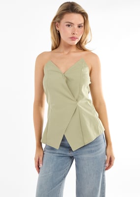 Sage Lange Asymmetrische Bandeau Korset Top