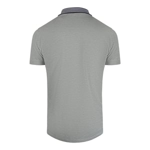 Cavalli Class Gestreepte Kraag Grijs Poloshirt