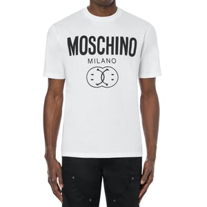 Moschino Milano Double Smiley Logo Wit T-shirt