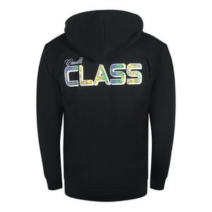 Cavalli Class Opvallend Bloemenlogo Zwarte Hoodie Met Rits