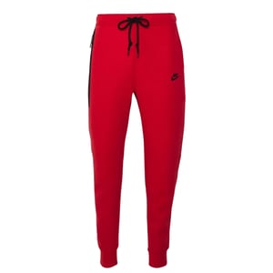 Nike Zwarte Getapete Ritsen Rode Joggingbroek