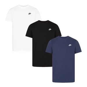 3-pack Nike Sportswear Club T-shirts voor Heren in Wit/Zwart/Marineblauw