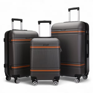 Hardshell Charcoal Black Cabine Kofferset Robuuste ABS Lichtgewicht Bagage Vakantietas