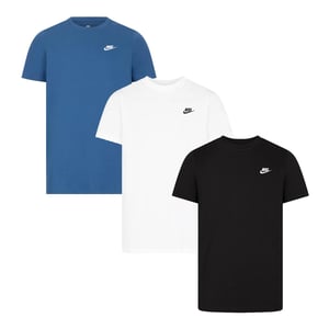 3-pack Nike Sportswear Club T-shirts voor Heren in Blauw/Wit/Zwart