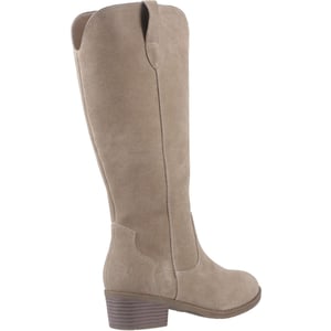 Hush Puppies Isabella Dames Suède Taupe Kniehoge Laarzen Met Hak