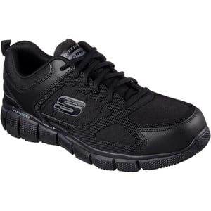Skechers Workwear Telphin Sanphet Leren Heren Zwarte Veiligheidssneakers