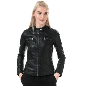 Only Dames/Dames Bandit Faux Leren Bikerjasje (Zwart)