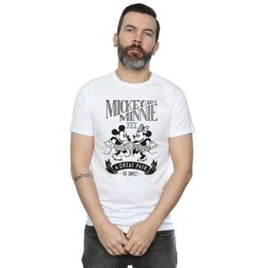 Disney Heren Mickey en Minnie Mouse Geweldig Paar T-shirt (Wit)