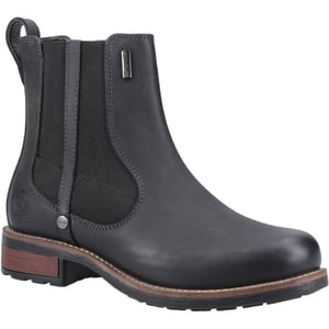 Cotswold Notgrove Leren Dames Zwarte Platte Chelsea Laarzen