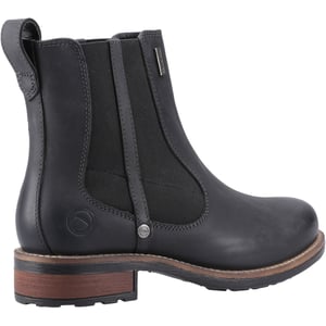 Cotswold Notgrove Leren Dames Zwarte Platte Chelsea Laarzen