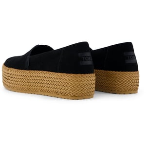 TOMS Valencia Leren Zwarte Espadrilles Voor Dames
