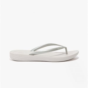 Fitflop Iqushion Dames Ergonomische Teenpost Sleehak Slippers Zilver