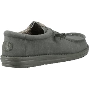 HEYDUDE Wally Stretch Canvas Katoenen Heren Donkergroene Mocassin Schoenen