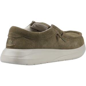 HEYDUDE Wally X Suede Heren Moccasins Schoenen Van Donkergroen/steengrijs Suède
