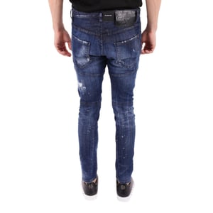Dsquared2 Tidy Biker Jean Donkerblauwe Denim Broek