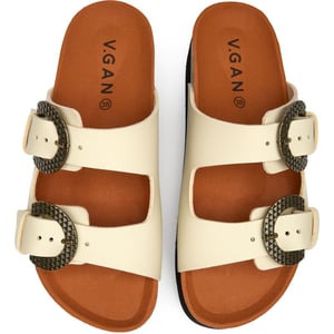 V.gan Vegan Pruimen Voetbed Reptiel Sandalen