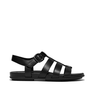 Fitflop Gracie Rubber-buckle Dames Visser Sandalen Helemaal Zwart