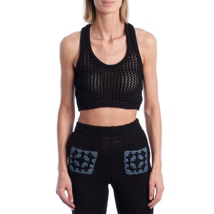 KWTT00103 Opengewerkte gebreide top voor dames