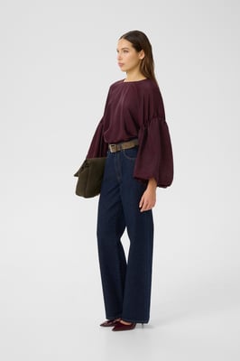 Blouse met lange mouwen GZmalloon Box fit burgundy