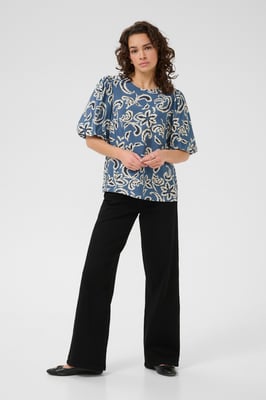 Blouse met lange mouwen KAdahlia Tight fit blue white