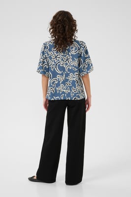 Blouse met lange mouwen KAdahlia Tight fit blue white