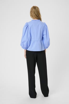 Blouse met korte mouwen KBAmy Feminine blue white
