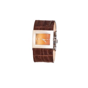 Roberto Cavalli Bruine Leren Horloge - '10s
