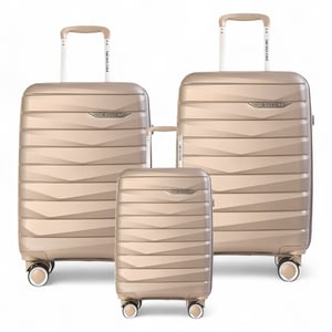 Harde schaal TSA rook champagne beige sterke koffer 8-wiel handbagage vakantie reiskoffer
