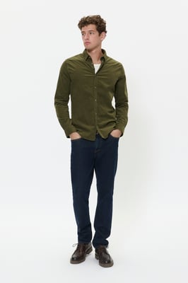 Overhemd met lang mouwen MAtrostol Regular fit khaki