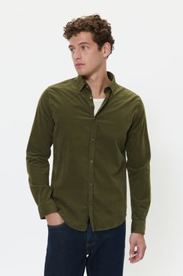 Overhemd met lang mouwen MAtrostol Regular fit khaki