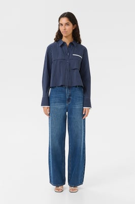 Overhemd met lang mouwen KBAmy Classic fit navy