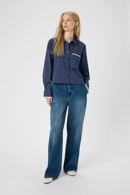 Overhemd met lang mouwen KBAmy Classic fit navy