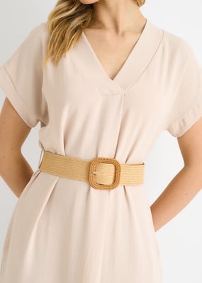 Beige Air Flow oversized jurk met ceintuur