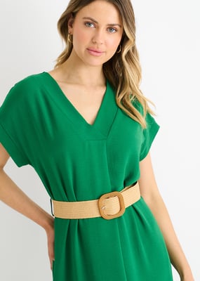 Groene luchtstroom oversized jurk met ceintuur