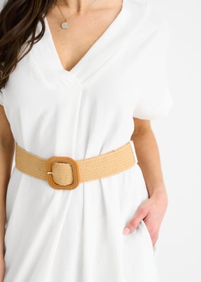 Witte Air Flow oversized jurk met ceintuur