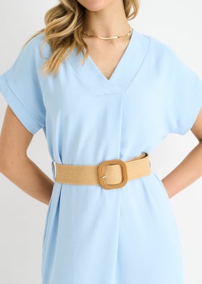 Blauwe Air Flow oversized jurk met ceintuur