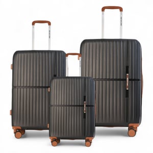 Harde zwarte, sterke koffer met 8 wielen, handbagage, vakantiekoffer