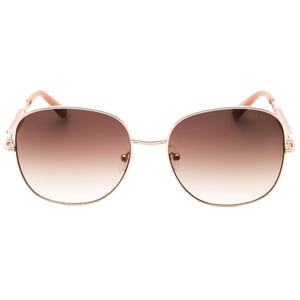 Guess Shiny Rose Gold Metalen Montuur Zonnebril met Gradiënt Bruine Lenzen