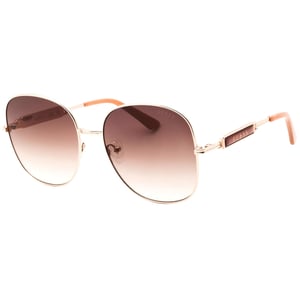 Guess Shiny Rose Gold Metalen Montuur Zonnebril met Gradiënt Bruine Lenzen