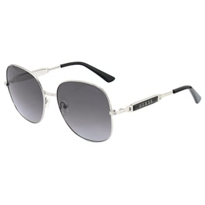 Guess Shiny Light Nickeltin Metalen Frame Zonnebril met Gradiënt Rookkleurige Lens