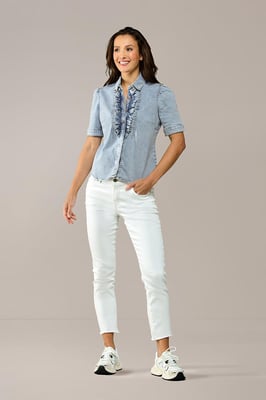Caroline Tensen Brighton Denim Blouse Licht Blauw