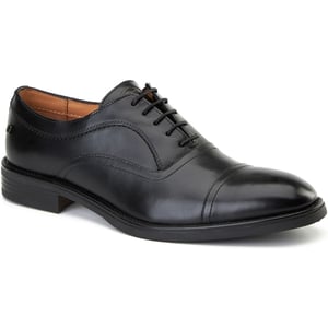 Base London Leren Heren zwarte Oxford schoenen met revers